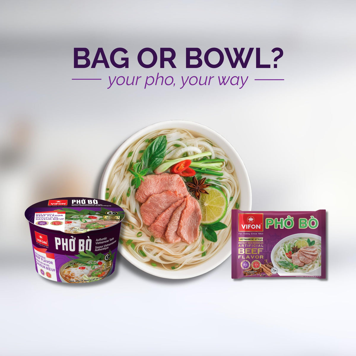 VIFON Pho Bo oil packet for finishing aroma and richness.