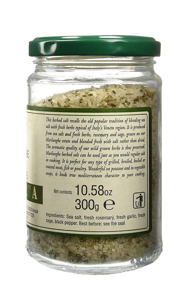 Close-up of Vignalta salt with fresh herbs and black pepper, versatile cooking use