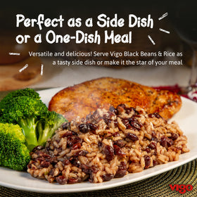 Vigo Black Beans & Rice cooked, ready in minutes for easy lunches.