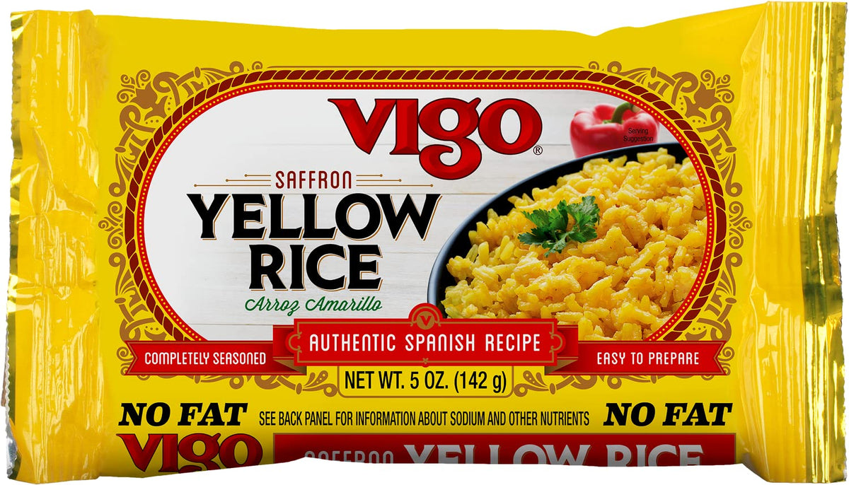 Vigo Authentic Saffron Yellow Rice pack of 12 ready-to-portion servings.