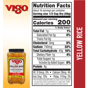 Vigo saffron yellow rice serving bowl ready to enjoy as a flavorful side.