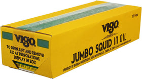 Vigo jumbo squid in oil adds premium flavor to seafood stews and pastas.