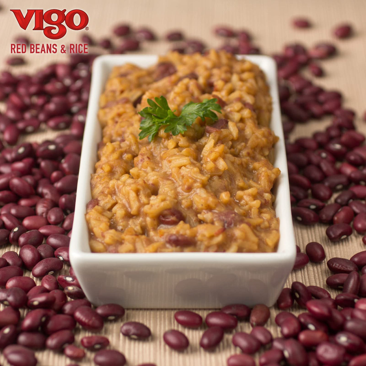 Serving Vigo red beans and rice as a complete meal for busy families.