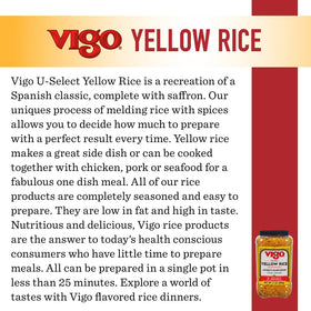 Spanish-inspired Vigo saffron yellow rice serves as an easy dinner idea.