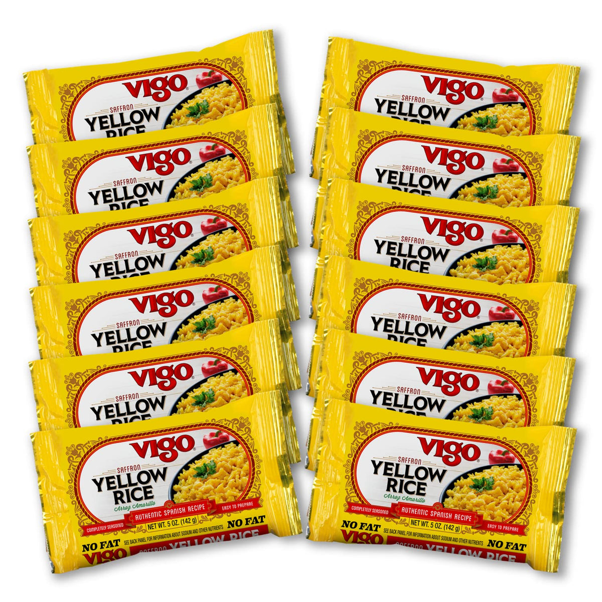 Vigo yellow rice served in a bowl showing vibrant color and texture.