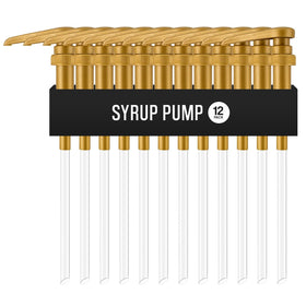 VIGOR PATH 12-pack gold syrup pumps for 750ml bottles offer precise dispensing.