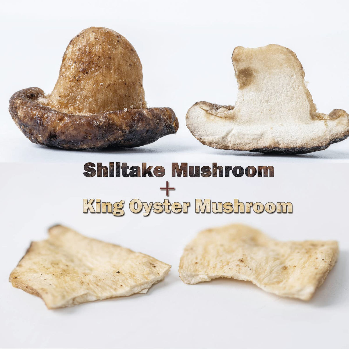 VIGOROUS MOUNTAINS mushroom chips bag open reveals generous 250 g pack.