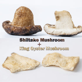 VIGOROUS MOUNTAINS mushroom chips bag open reveals generous 250 g pack.