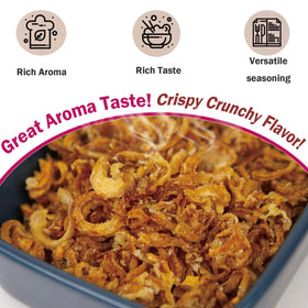 VIGOROUS MOUNTAINS Pure Fried Shallot Crisps close-up reveals golden crisp texture.