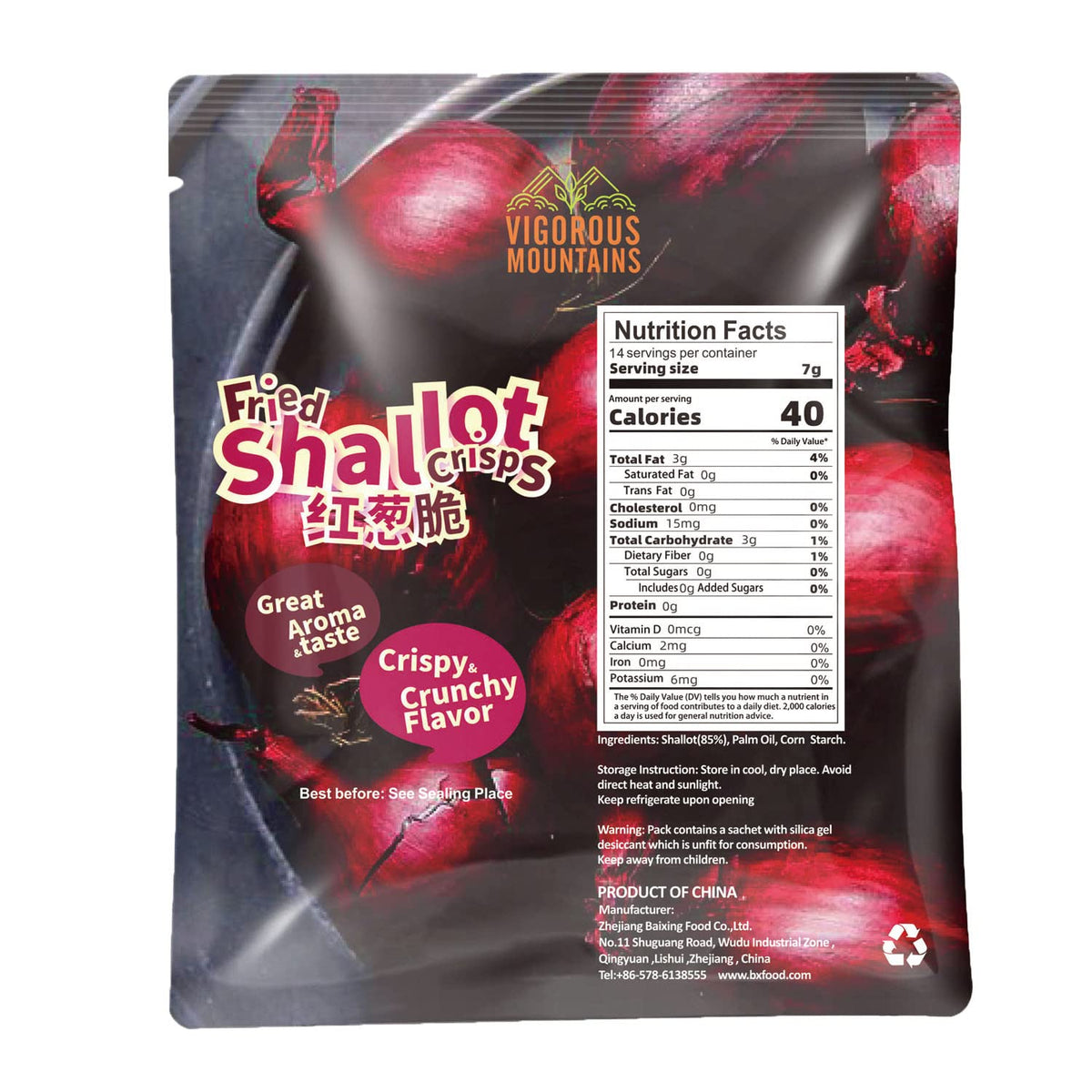 VIGOROUS MOUNTAINS Pure Fried Shallot Crisps sprinkled on soup enhances aroma.