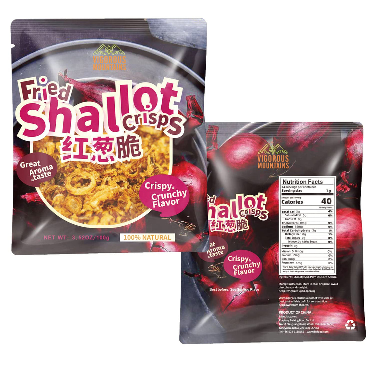 VIGOROUS MOUNTAINS Five 100 g packs simplify stocking and meal prep.