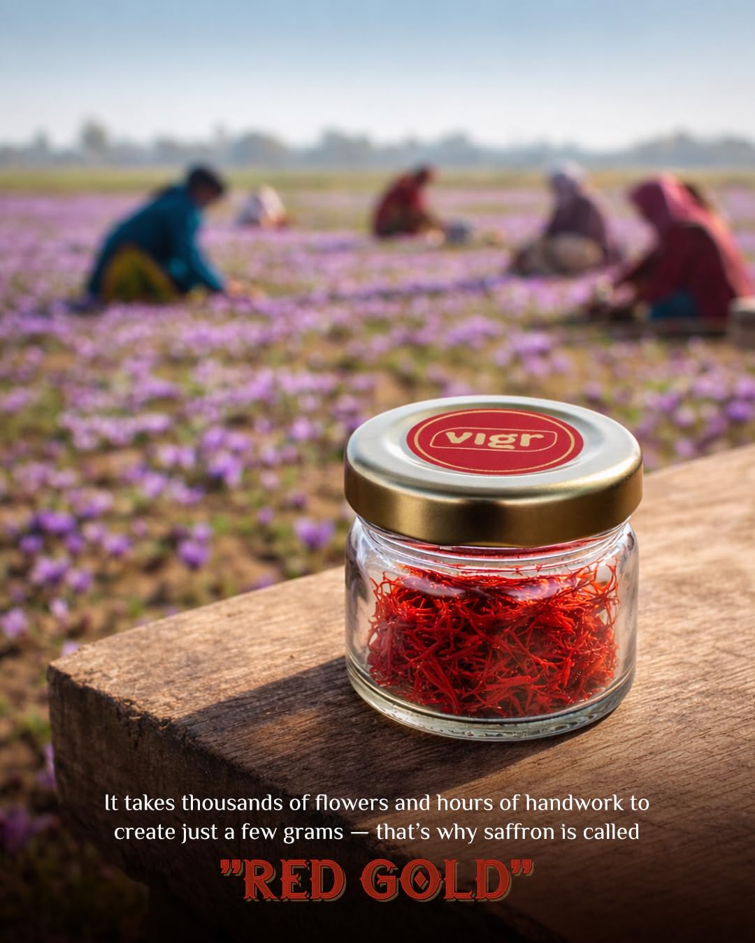 Vigr saffron soaking releases color and flavor without artificial additives.