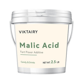 Viktairy malic acid jar for easy access to tart flavor crafting in snacks and drinks.
