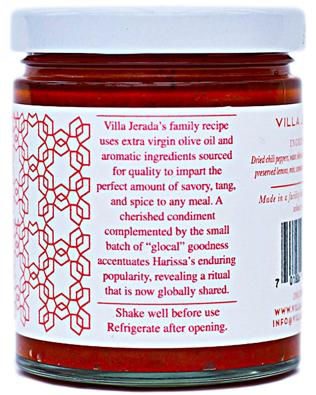 Villa Jerada Harissa No 1 served dish demonstrates spice enhancement