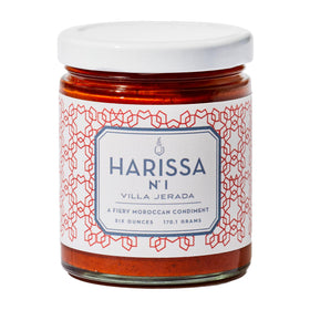 Villa Jerada Harissa No.1 bottle closeup highlighting bold Moroccan flavor for cooking