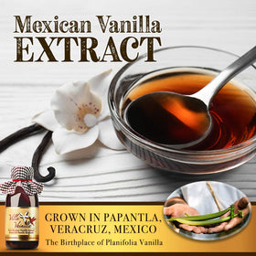 Villa Vainilla label highlights origin in Mexico, natural flavor.