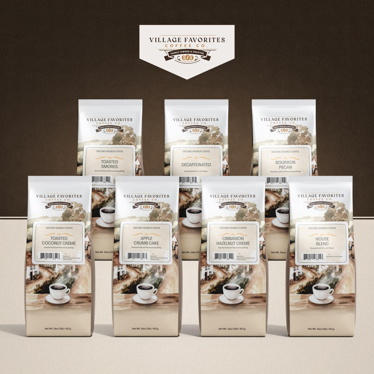 Village Favorites cinnamon hazelnut crème flavor for cozy mornings