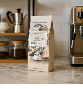 Village Favorites French press brew showing a full-bodied, mellow profile