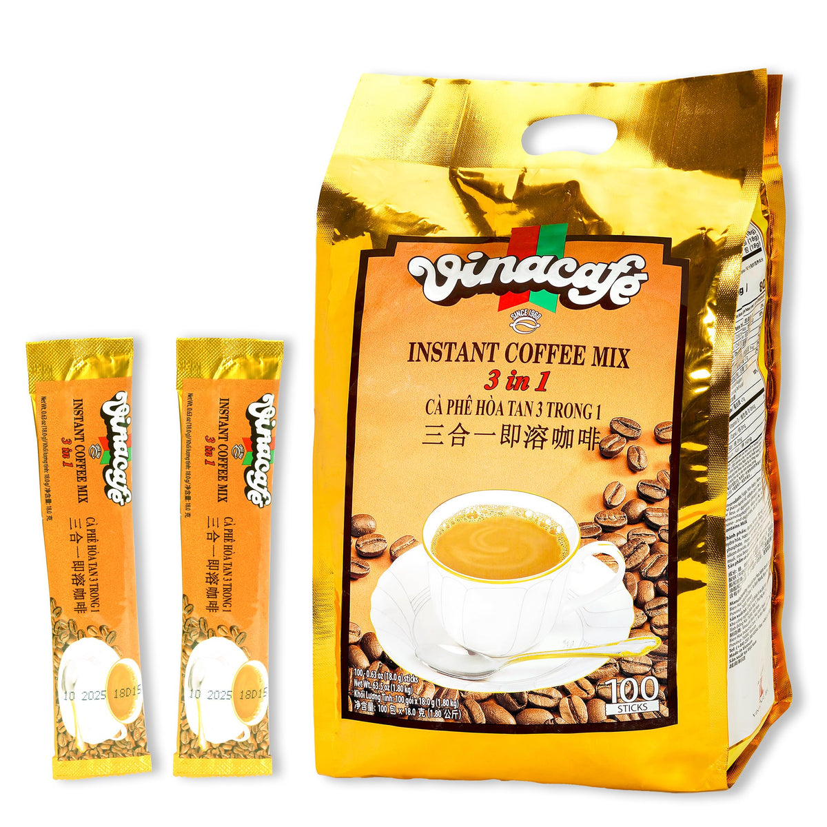 Vinacafe 3-in-1 coffee sticks pack ideal for quick on-the-go brews