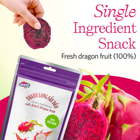 Vinamit dragon fruit slices color close-up emphasizes natural sweetness and chewy texture.