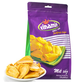 Vinamit Ripened Jackfruit Chips in a bag offering natural sweetness and gluten-free appeal.