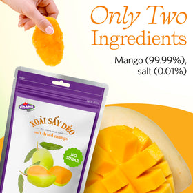 Vinamit mango texture close-up shows soft chew and natural sweetness.