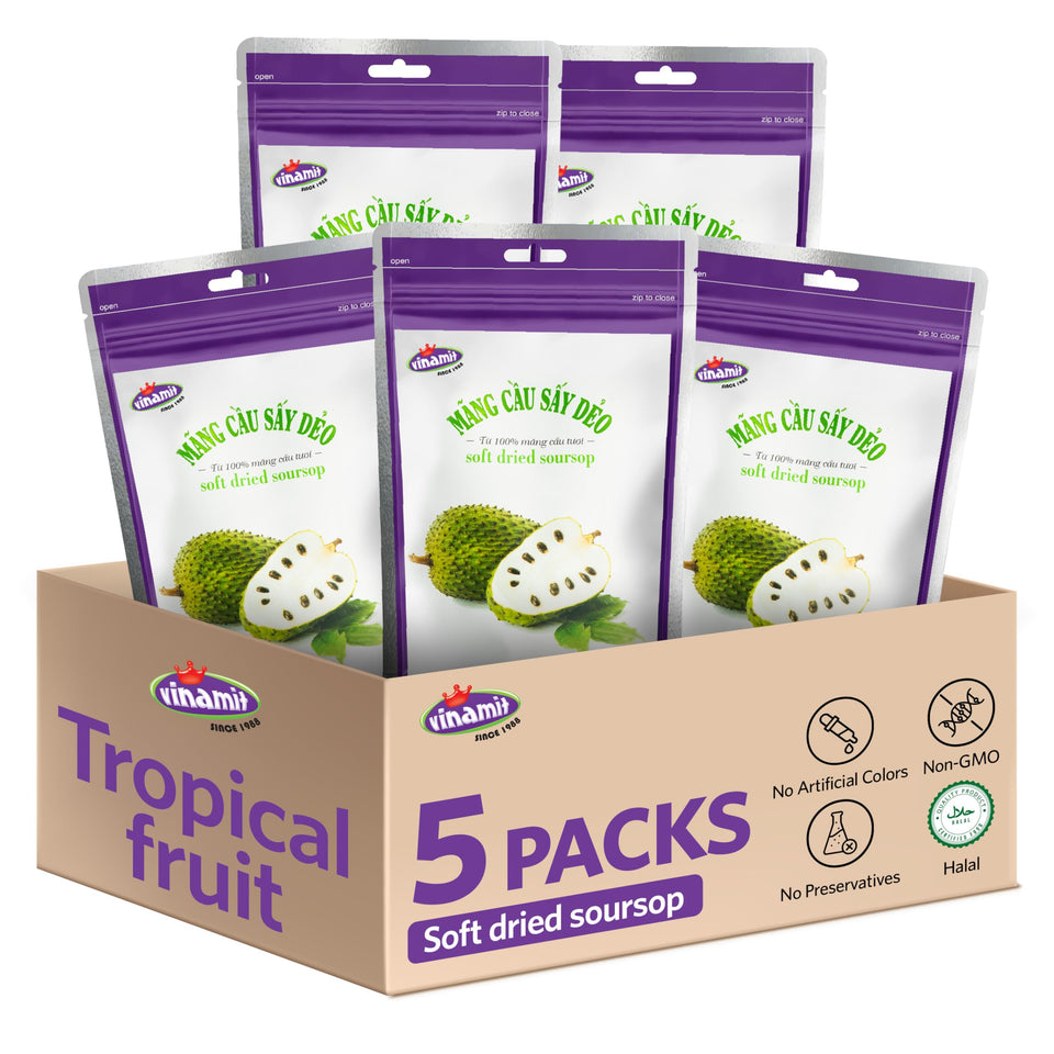 Vinamit soft dried soursop fruit chewy slices for a tropical snack