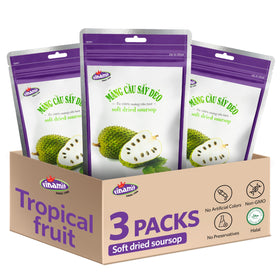 Vinamit soft-dried soursop fruit seeds pack, convenient 3.5 oz on-the-go snack