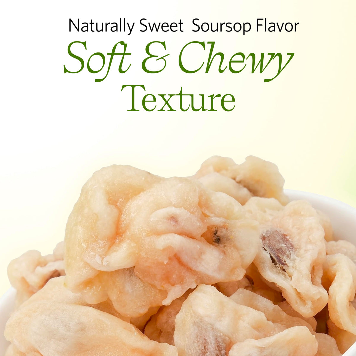 Vinamit soursop fruit slices highlighting seeds for fiber-rich snack