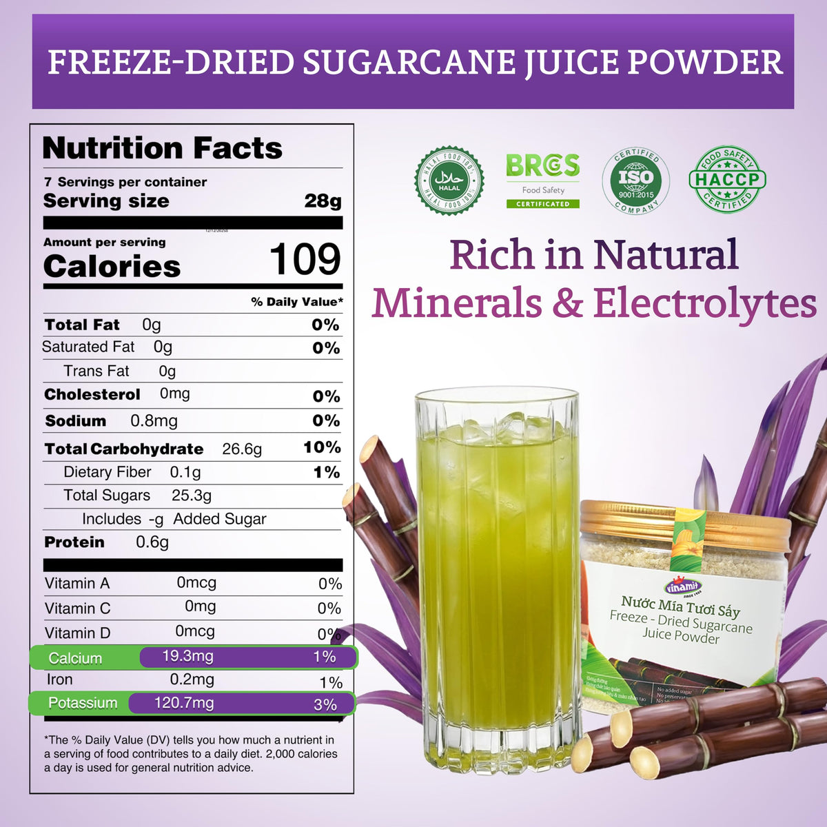 Vinamit sugarcane juice powder dissolving in coffee for smooth natural sweetness