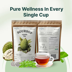 VINATURA Soursop Tea Bags label detail featuring 30-count and brand identity.