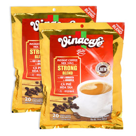 Vinacafe Gold Red Strong sachets pack for quick, convenient 3-in-1 coffee.