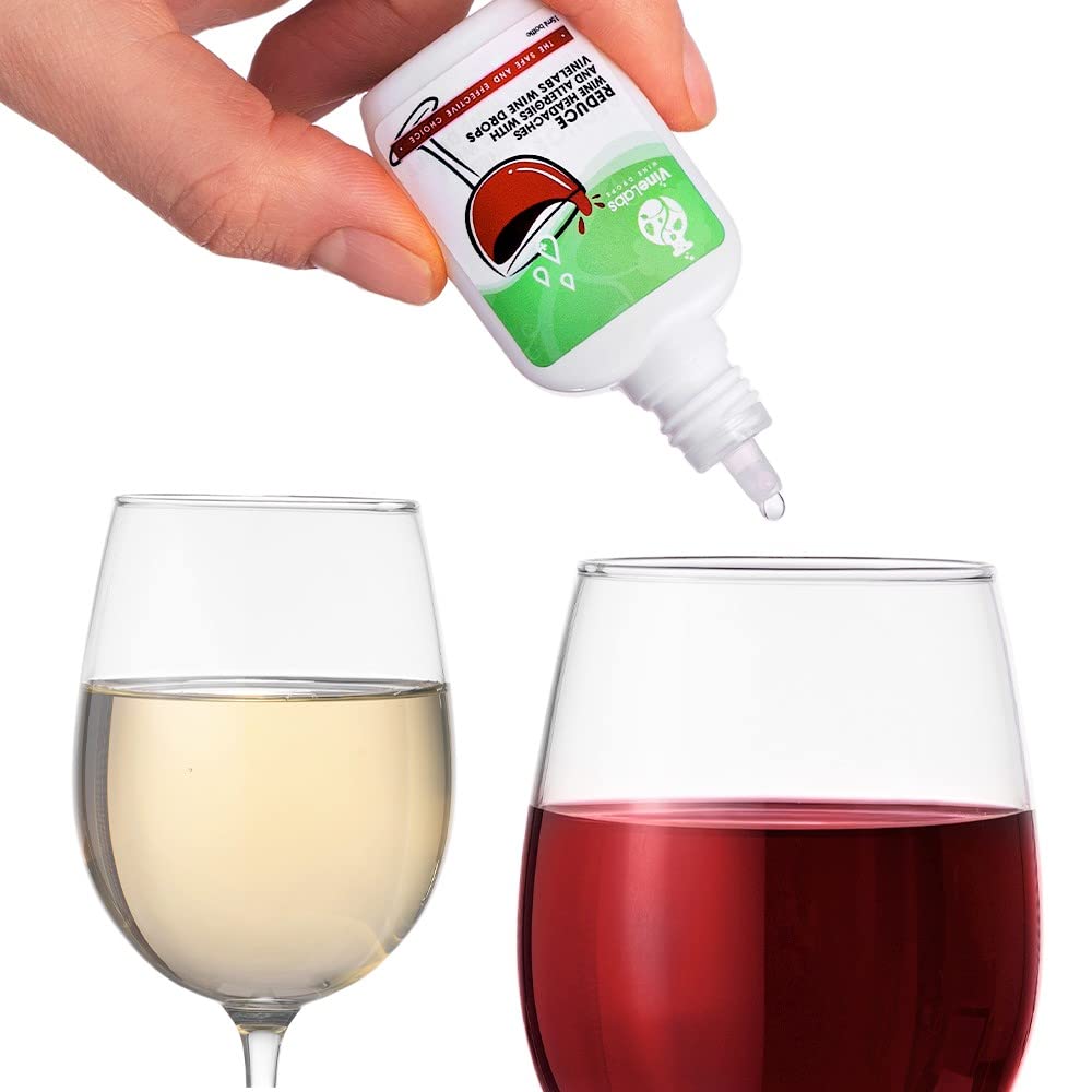 VineLabs sulfite remover drops in a glass to purify wine and preserve flavor.