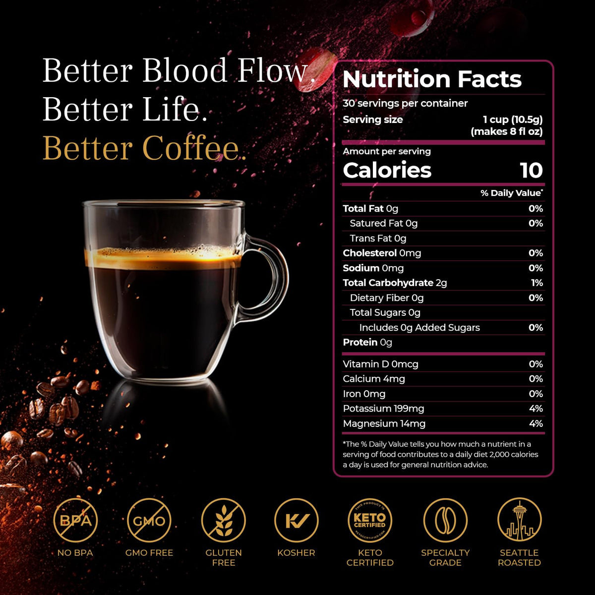VINIA Arabica beans close-up reveals premium roasting and aroma