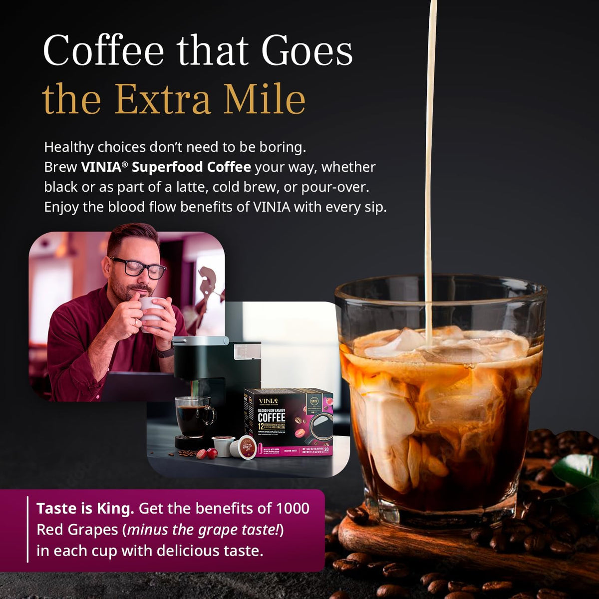 VINIA Keto Certified label on the package signals keto-friendly coffee