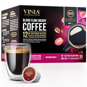 VINIA medium dark roast coffee pods ready for a bold morning boost