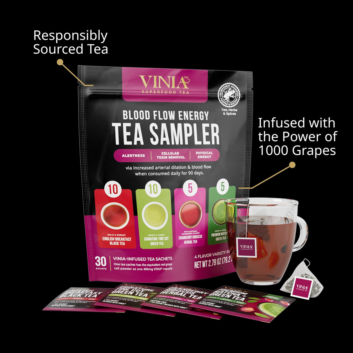 VINIA cup brew close-up showing amber infusion and aroma
