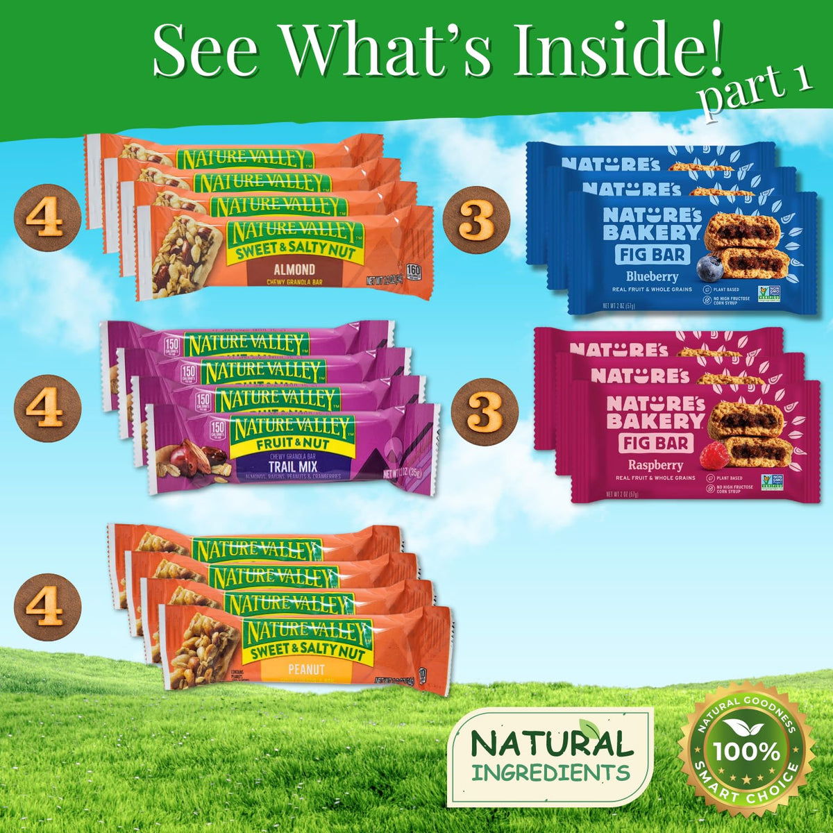 Vintage Candy Co. crunchy granola bars in deluxe box for quick energy