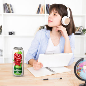 VINUT chilled can on a table signaling ready-to-drink simplicity.