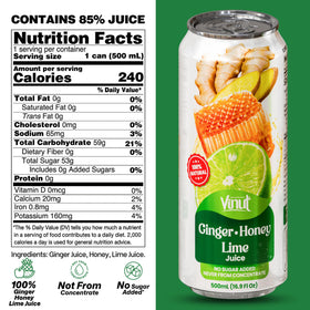 VINUT honey drizzle over juice bottle conveys smooth sweetness