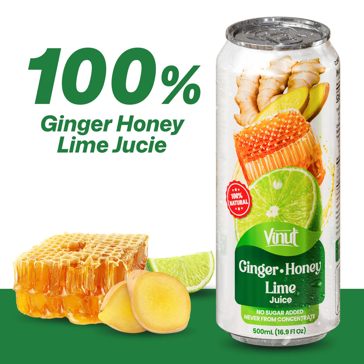 VINUT lime wedge and ginger slice close-up for fresh flavor