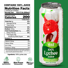 VINUT Lychee Juice over ice suggests serving chilled for best aroma
