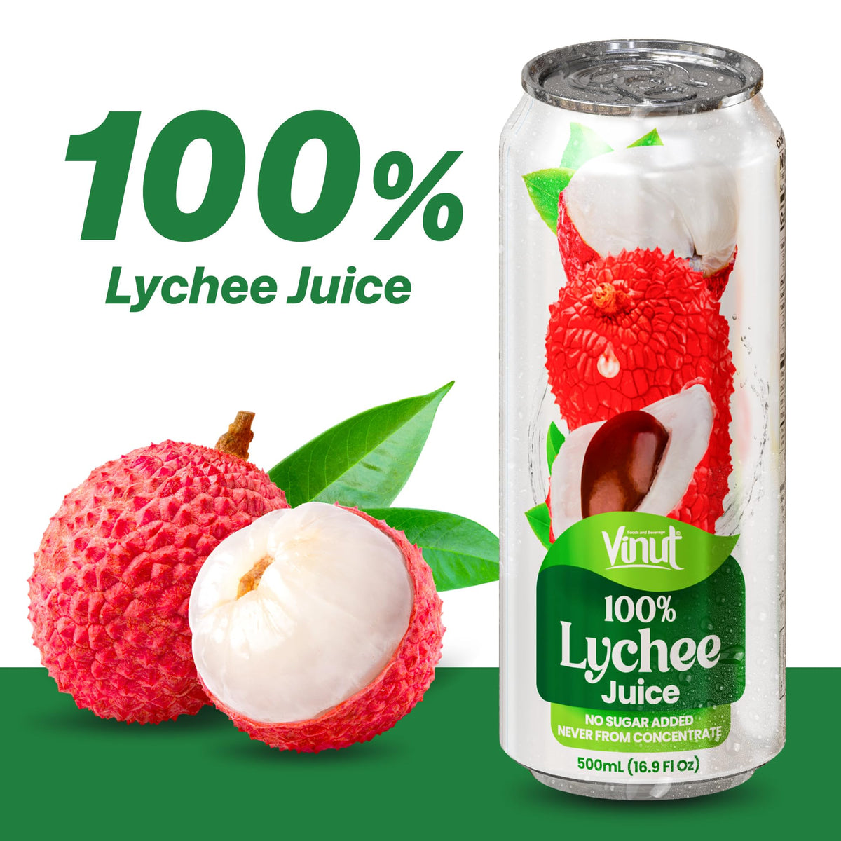 VINUT Lychee Juice pouring into a glass to reveal light floral notes