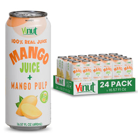 VINUT mango juice with pulp bottle—100% natural flavor, no added sugar.