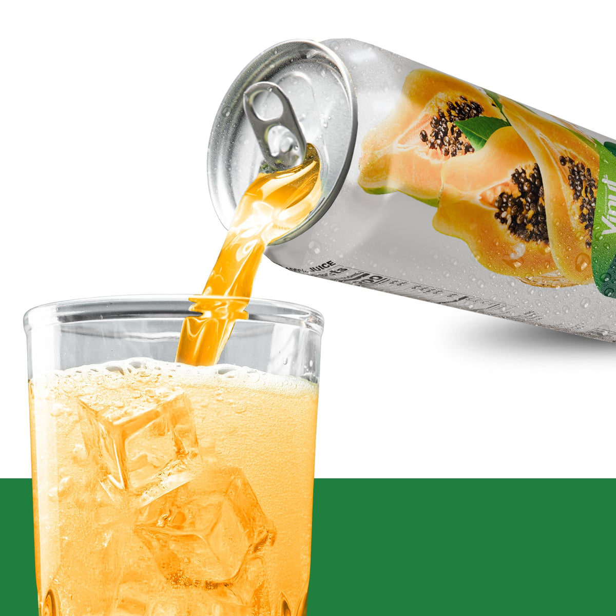 VINUT papaya juice in fridge display, ready for quick morning refreshment.