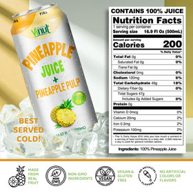 VINUT pineapple juice pour closeup highlights natural pulp texture for smoothies.