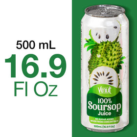 VINUT soursop juice can label clearly visible and brand-focused