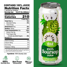 VINUT soursop juice with ice in glass, chill-ready beverage