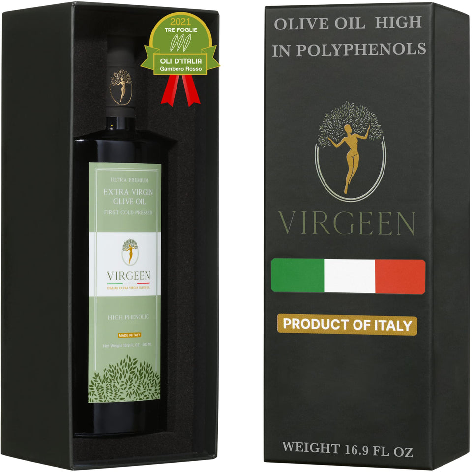 VIRGEEN N°1 EVOO bottle pour for easy daily drizzle.