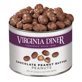 Virginia Diner extra-large peanuts with milk chocolate coating, premium texture